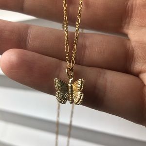 Butterfly gold filled 18 inch necklace. Worn once! Make an offer!